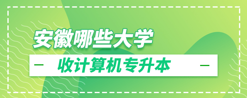 安徽哪些大學收計算機專升本