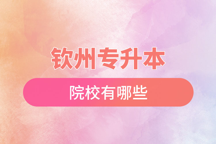 欽州專升本院校有哪些？