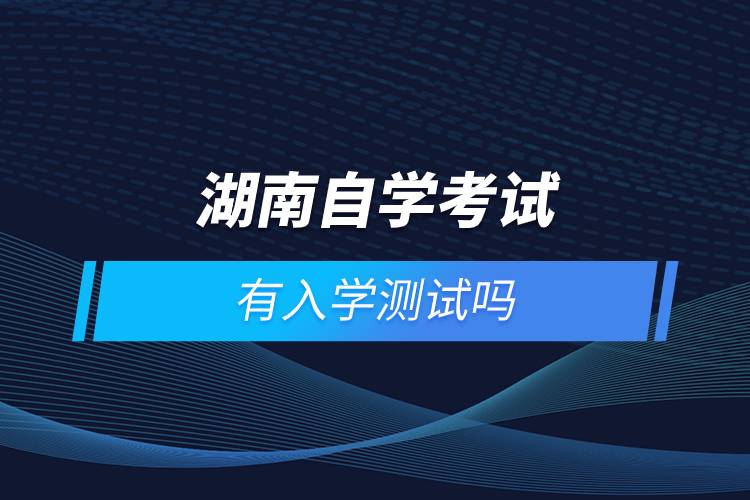 湖南自學考試有入學測試嗎