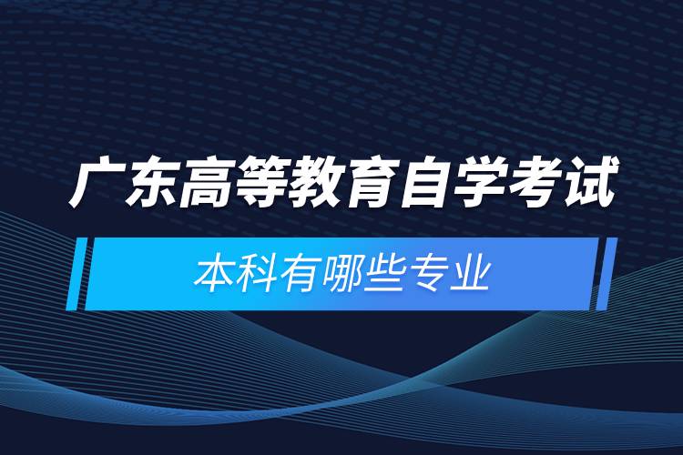 廣東高等教育自學考試本科有哪些專業(yè)