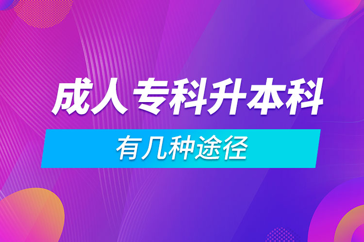成人?？粕究朴袔追N途徑