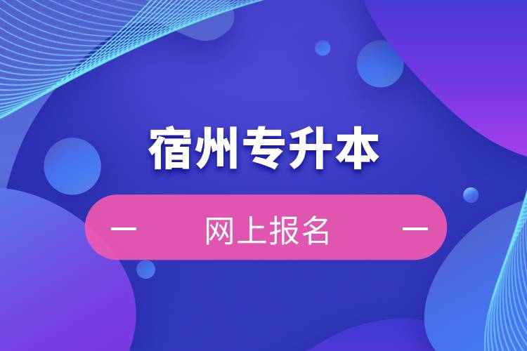 在宿州專升本怎么網(wǎng)上報名？