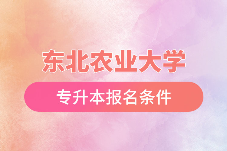 東北農(nóng)業(yè)大學(xué)專升本報(bào)名條件？