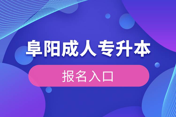 阜陽(yáng)成人專(zhuān)升本報(bào)名入口