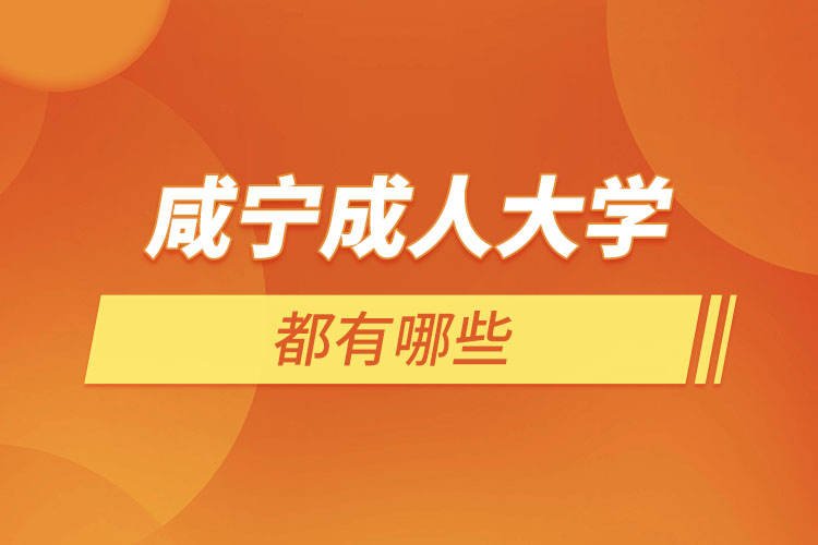 咸寧成人大學(xué)都有哪些？