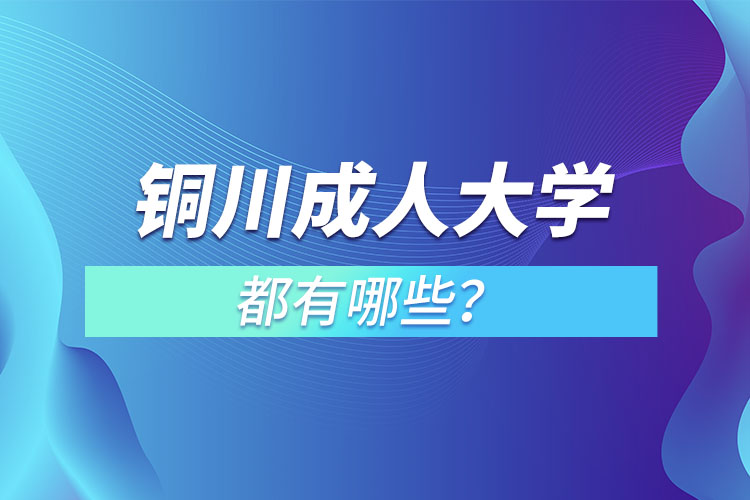 銅川成人大學(xué)都有哪些？