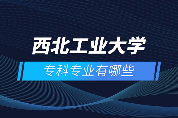 西北工業(yè)大學?？茖I(yè)有哪些