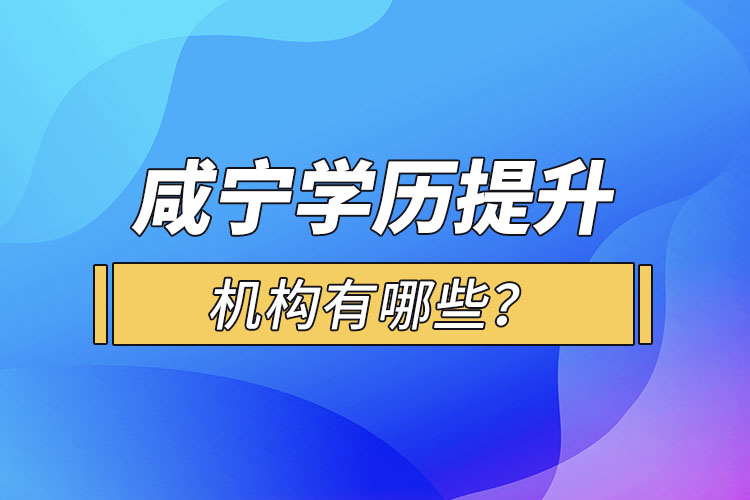 咸寧學(xué)歷提升機(jī)構(gòu)有哪些？