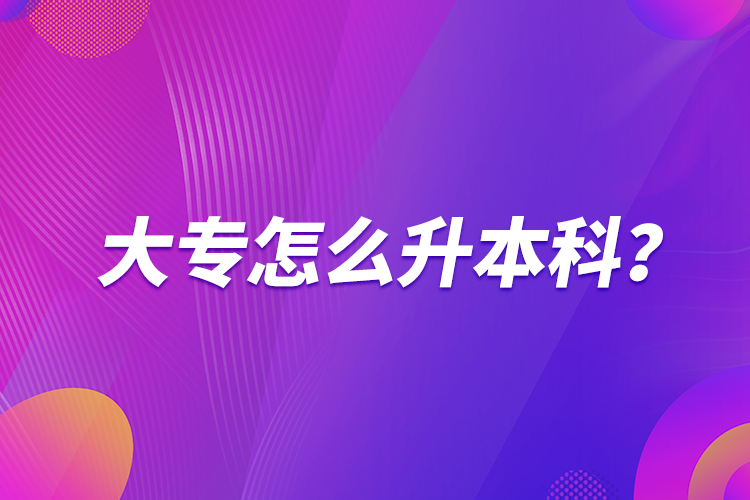 大專怎么升本科？