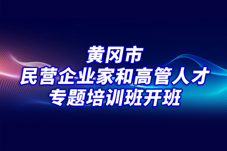 黃岡市民營(yíng)企業(yè)家和高管人才專題培訓(xùn)班開(kāi)班