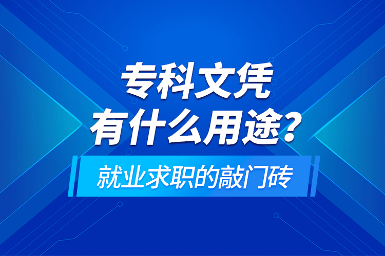 ?？莆膽{有什么用途？就業(yè)求職的敲門磚