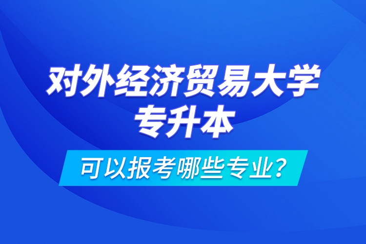 對外經(jīng)濟貿(mào)易大學專升本可以報考哪些專業(yè)？