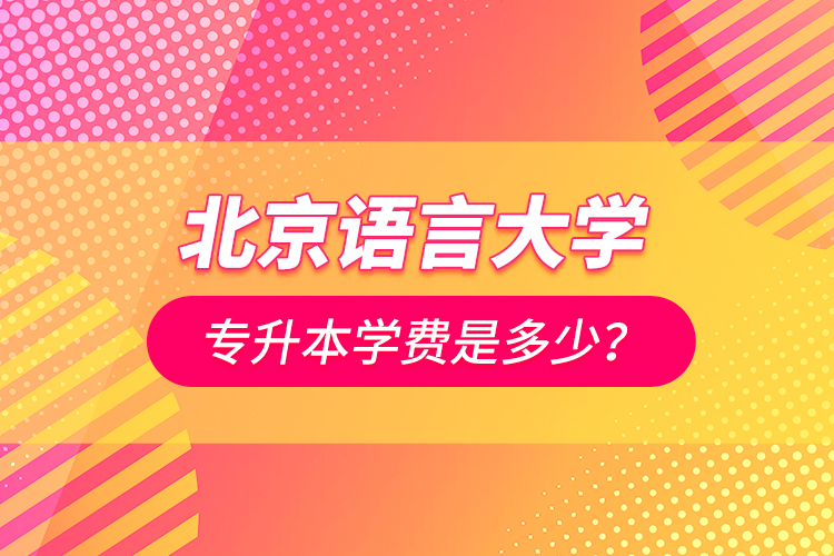 北京語言大學專升本學費是多少？