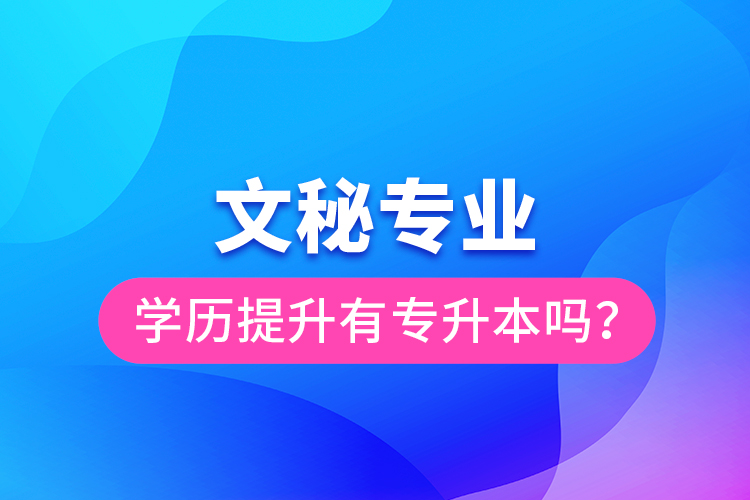 文秘專業(yè)學(xué)歷提升有專升本嗎？