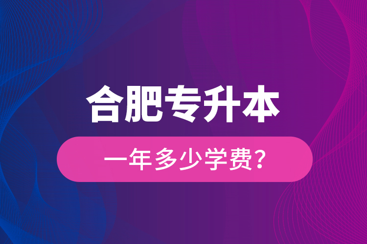 合肥專升本一年多少學(xué)費(fèi)？