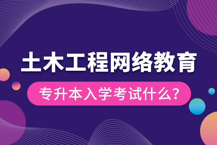 土木工程網(wǎng)絡(luò)教育專升本入學(xué)考試什么？