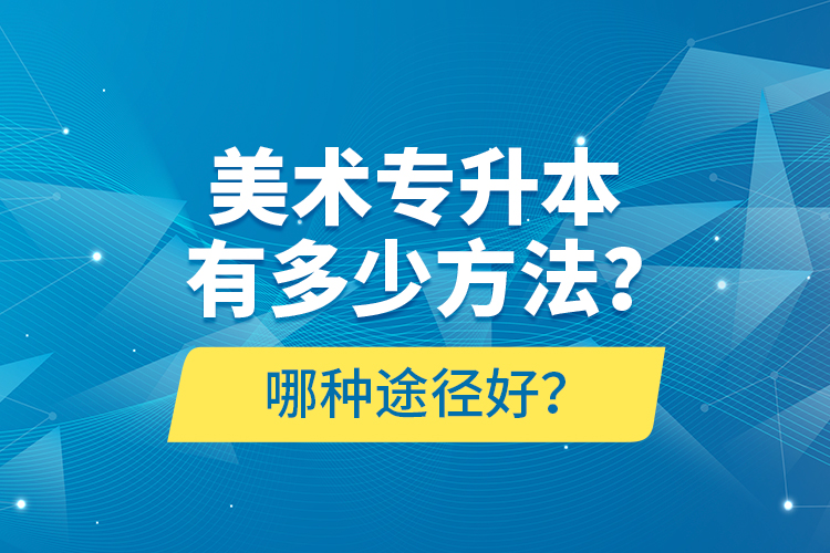 美術(shù)專升本有多少方法？哪種途徑好？