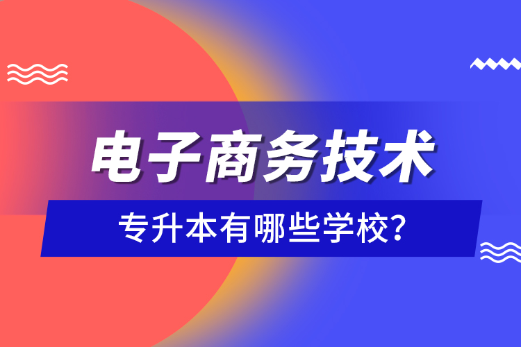 電子商務(wù)技術(shù)專升本有哪些學(xué)校？