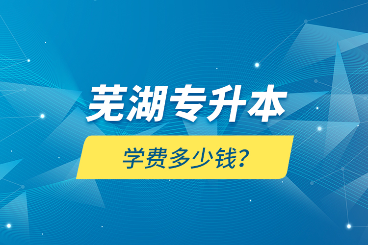 蕪湖專升本學(xué)費(fèi)多少錢？