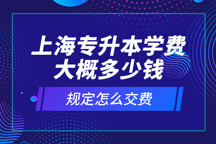上海專升本學(xué)費(fèi)大概多少錢(qián)？規(guī)定怎么交費(fèi)？