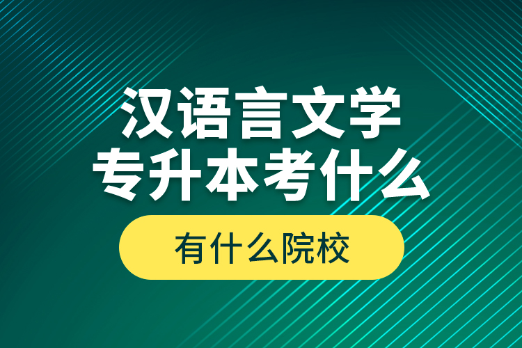 漢語(yǔ)言文學(xué)專升本考什么，有什么院校？