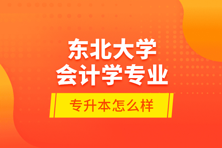 東北大學(xué)會計學(xué)專業(yè)專升本怎么樣？