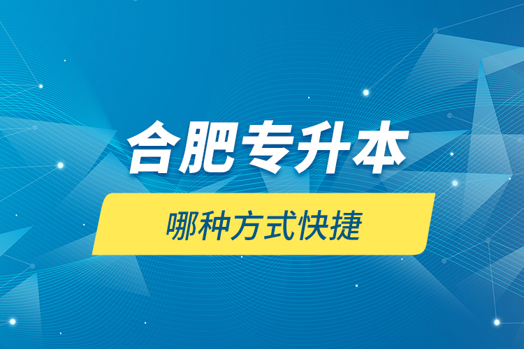 合肥專(zhuān)升本哪種方式快捷？