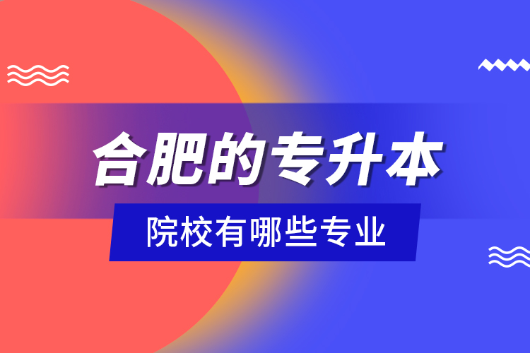 合肥的專升本院校有哪些專業(yè)？