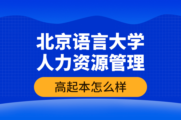 北京語(yǔ)言大學(xué)人力資源管理高起本怎么樣？