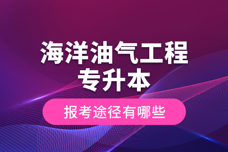 海洋油氣工程專(zhuān)升本的報(bào)考途徑有哪些？