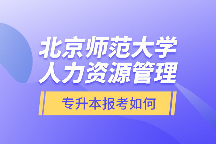 北京師范大學人力資源管理專升本報考如何？