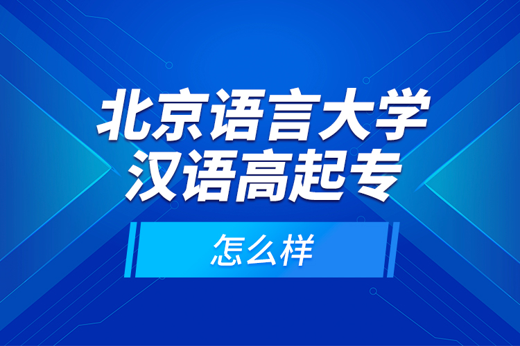 北京語言大學(xué)漢語高起專怎么樣？