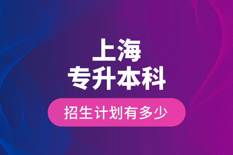 上海專升本科招生計劃有多少？
